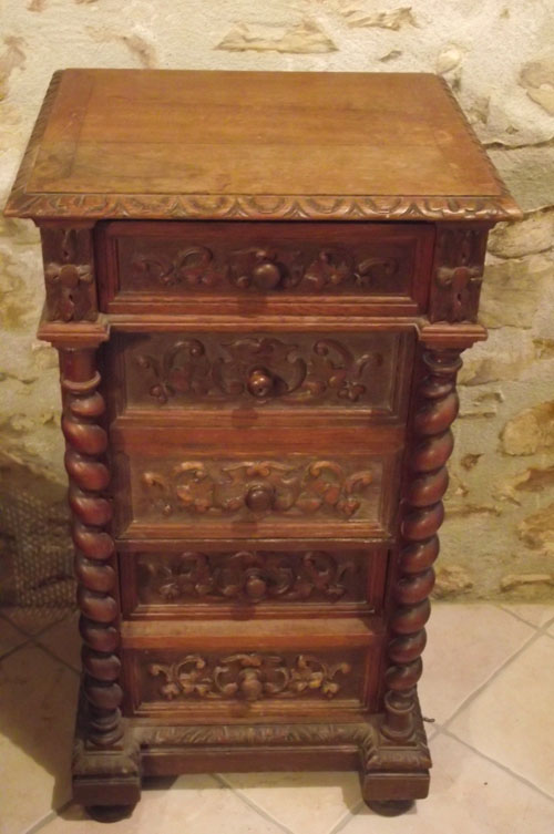 FRENCH ANTIQUE BEDSIDE TABLE